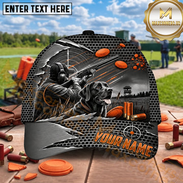 Maxcorners Tactical Black Labrador Shotgun Clay Target Trap Shooting Personalized Name 3D Cap