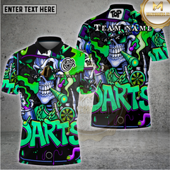 Maxcorners Darts Flaming Skull Street Style Multioptions Personalized Name, Team Name Unisex 3D Shirt (4 Colors)