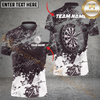 Maxcorners Darts Fire Grunge Multicolor Option Customized Name, Team Name 3D Polo Shirt