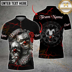 Maxcorners Darts Evil Clown & Mask Design Multicolor Options Personalized Name, Team Name 3D Shirt