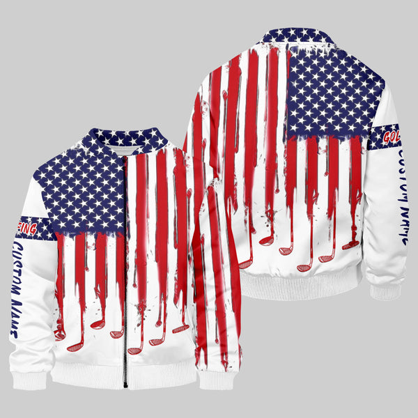 Maxcorners American Flag Custom Golf Polo Shirt, Funny Golf Shirt, Gift For Golfers