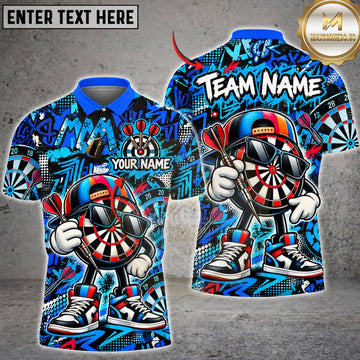 Maxcorners Darts & Patriotic Skull Dartboard Graphic Multicolor Customized Name, Team Name 3D Shirts