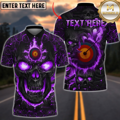 Maxcorners Archery Skull Magma Personalized Name, Team Name 3D Unisex Shirt