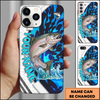 Maxcorners Fishing White Scale Water Splash Multicolor Options Personalized Name Phone Case (12 Fish Species)