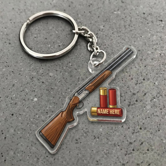 Maxcorners Personalized Trap Shotgun Shells Custom Name Hunting Acrylic Christmas Ornament And Keychain Custom Gift For Hunters 2D Flat