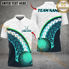 Maxcorners Tribal Swing Golf Polo Shirt, Customized Name & Team Name 3D Shirts (4 Colors)