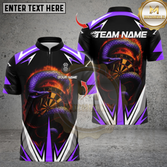 Maxcorners Fiery Snake With Dartboard Multicolor Customized Name, Team Name 3D Shirts