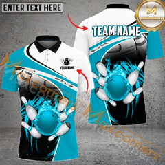 Maxcorners Ball And Pins Broken Bowling Jersey Multicolor Options Personalized Name, Team Name 3D Shirt