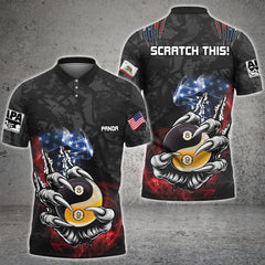 Maxcorners Funny Claw Tearing Texas Flag 8 Billiard Jersey Customized Name, Team Name 3D Shirt For Ahmed