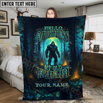 Maxcorners Hello Darkness My Old Friend Bigfoot Forest Personalized 3D Blanket