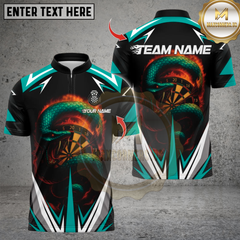 Maxcorners Fiery Snake With Dartboard Multicolor Customized Name, Team Name 3D Shirts