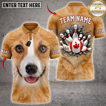 Maxcorners Bowling Cute Beagle Dog Red White Bowling Ball Personalized Name 3D Unisex Shirt