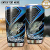 Maxcorners Fishing Tumbler Black Blue Arrow Carbon Design Personalized Name Tumbler (13 Species)