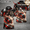 Maxcorners Bowling Bowling Ball & Metallic Motion Stripe Graphic Multicolor Customized Name, Team Name 3D Shirts