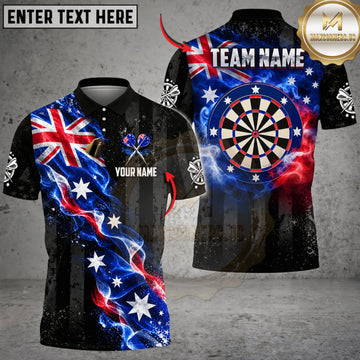 Maxcorners Darts Australia Flag Lightning Dartboard Personalized Name 3D Unisex Shirt