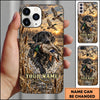 Maxcorners Duck Hunting German Wirehaired Pointer Rustic Hunting Marsh Personalized Name 3D Phone Case - Black Labrador Retriever - Mallard