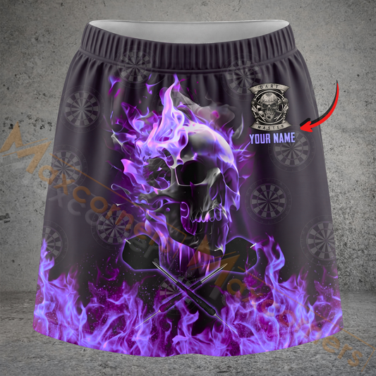 Maxcorners Darts Skull Dart Master Personalized 3D Skirts With Shorts