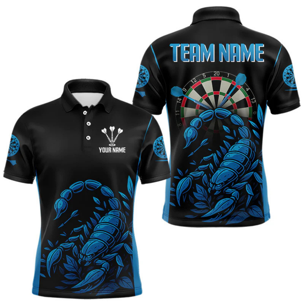 Maxcorners Men's Custom Darts Jersey With Cobalt Scorpion Darts Strike For Darts Team Shirts LM1605
