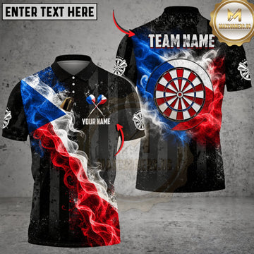 Maxcorners Darts France Flag Lightning Dartboard Personalized Name 3D Unisex Shirt