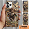 Maxcorners Duck Hunting German Wirehaired Pointer Rustic Hunting Marsh Personalized Name 3D Phone Case - Chocolate Labrador Retriever