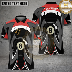 Maxcorners Billiards Sharp Claw Multicolor Customized Name, Team Name 3D Shirt