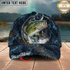 Maxcorners Fishing Midnight Thunder Hex Personalized Name 3D Cap (12 Fish Species)