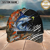 Maxcorners Fishing Orange Camo Graphic Personalized 3D Cap