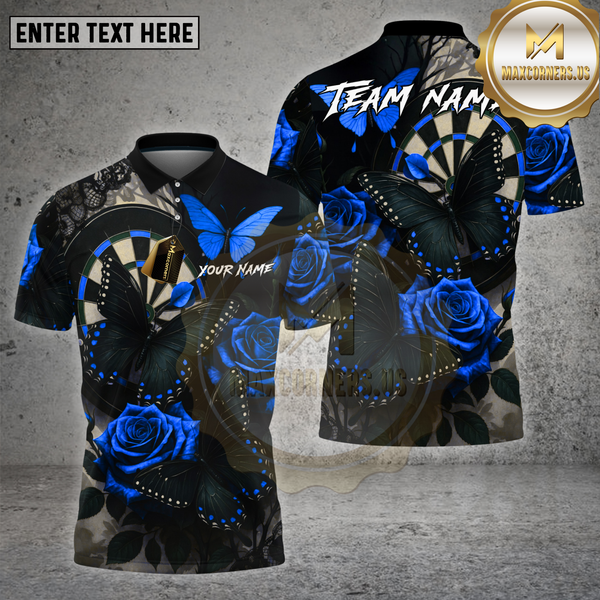 Maxcorners Dartboard Butterfly Rose Gothic Art Design Multi Options Personalized Name Team Name 3D Shirt
