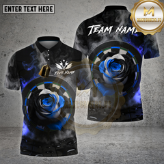 Maxcorners Dartboard Black White Rose Smoke Effect Design Multi Options Personalized Name Team Name 3D Shirt