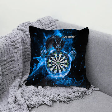 Maxcorners Darts Fire Dragon Blaze Multicolor Customized Name 3D Pillow