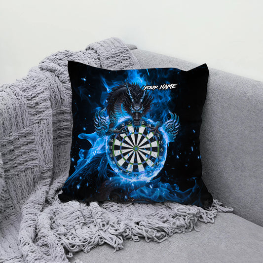 Maxcorners Darts Fire Dragon Blaze Multicolor Customized Name 3D Pillow