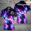 Maxcorners Bowling Bowling Ball & Cosmic Galaxy Graphic Multicolor Customized Name, Team Name 3D Shirts