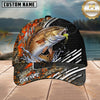 Maxcorners Fishing Orange Camo Graphic Personalized 3D Cap