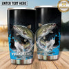 Maxcorners Fishing Tumbler Black Blue Double Catch Honeycomb Design Personalized Name Tumbler (13 Species)