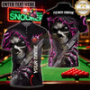 Maxcorners Billiards Gear Badass Skeleton Cue Player Multicolor Customized Name 3D Shirt