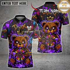 Maxcorners Darts Teddy Love Bear Dartboard Multicolor Customized Name, Team Name 3D Shirts