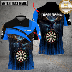 Maxcorners Darts Thunder Eagle Multicolor Option Personalized Name 3D Shirt