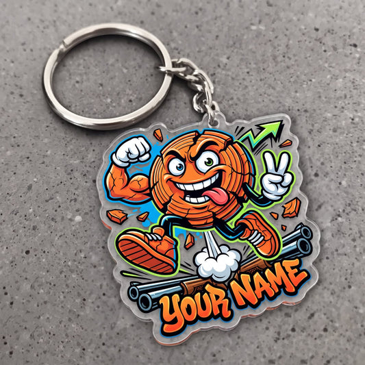 Maxcorners Clay Shooting Funny Cartoon Happy Clay Target Customized Name 3D Keychain And Ornament