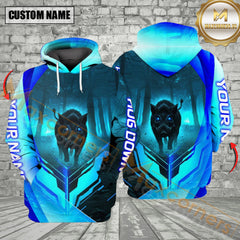 Maxcorners Blue Lighting Glowing Hog Running All Over Print Shirt Best Gift For Hunter