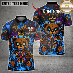 Maxcorners Darts Teddy Love Bear Dartboard Multicolor Customized Name, Team Name 3D Shirts