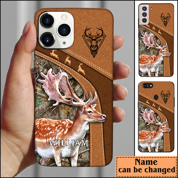 Maxcorners Fallow Deer Hunting Personalized Name Phone Case LM1012