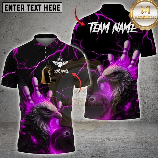 Maxcorners Eagle Power Bowling Multicolor Customized Name, Team Name 3D Shirts