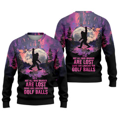 Maxcorners Not All Who Wander Are Lost Bigfoot Custom Men's Golf Polo Shirt, Funny Golf Shirt, Gift For Golfers