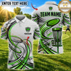 Maxcorners Disc Golf Disc & Basket Graphic with Dynamic Motion Lines Multicolor Customized Name, Team Name 3D Shirts