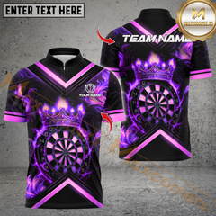 Maxcorners Premium Golden Dartboard With Crown Darts Multioptions Personalized Name, Team Name Unisex 3D Shirts