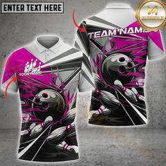 Maxcorners Bowling Energetic Roll Ball Pattern Multicolor Options Personalized Name, Team Name 3D Shirt