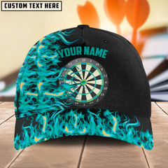 Maxcorners Darts Fire Flame Multicolor Option Personalized Name 3D Cap
