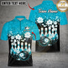 Maxcorners Bowling Cherry Blossom Flower Multicolor Customized Name, Team Name 3D Shirts