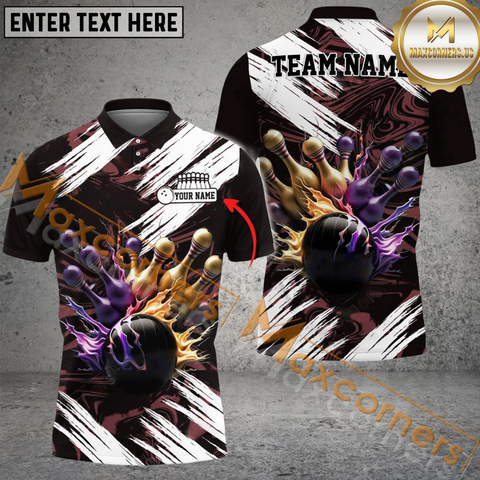 Maxcorners Disturbance Of The Magnetic Field Bowling Jersey Mutilcolor Option Customized Name, Team Name 3D Shirt