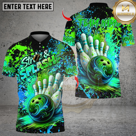 Maxcorners Bowling Galaxy Multicolor Customized Name, Team Name 3D Shirts